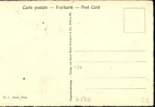 Künstler Ak Mainz am Rhein, Dom