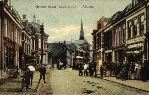 Ak Almelo Overijssel Niederlande, Groote straat, oude eind
