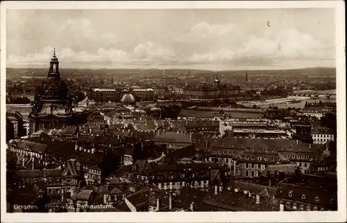 Ak Dresden Altstadt, Blick vom Rathhausturm