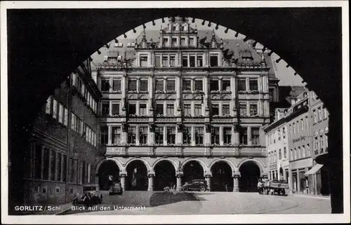 Ak Görlitz in der Lausitz, Blick auf den Untermarkt