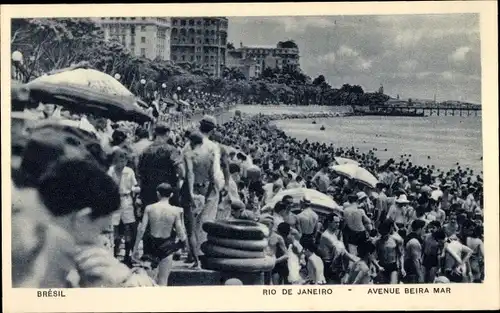 Ak Rio de Janeiro Brasilien, Avenue Beira Mar