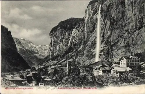 Ak Lauterbrunnen Kanton Bern, Staubbach