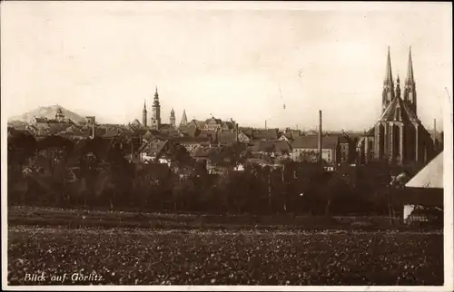 Ak Görlitz in der Lausitz, Panorama, Kirche