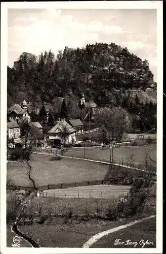 Ak Oybin in der Oberlausitz, Zittauer Gebirge mit dem Berg, Silesia 4042