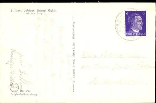 Ak Oybin in der Oberlausitz, Zittauer Gebirge mit dem Berg, Silesia 4042