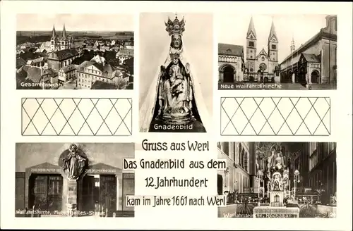 Ak Werl in Westfalen, Gnadenbild, Neue Wallfahrtskirche, Hochaltar, Gesamtansicht