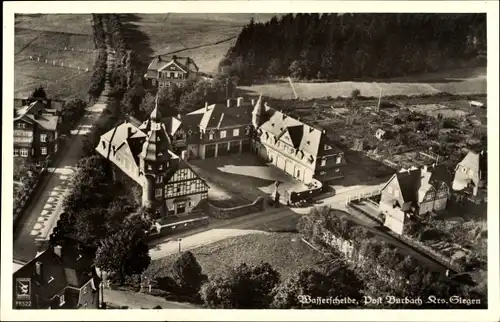 Ak Burbach im Siegerland, Fliegeraufnahme, Wasserscheide