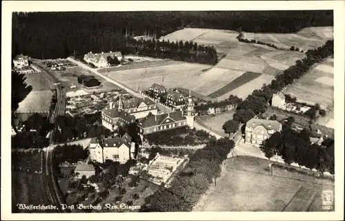 Ak Burbach im Siegerland, Fliegeraufnahme, Wasserscheide