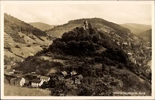 Ak Altena in Westfalen, Burg, Weltjugendherberge, Panorama