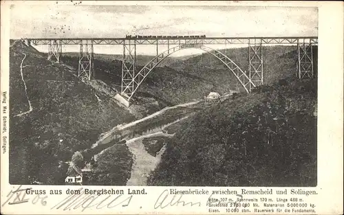 Ak Solingen im Bergischen Land, Müngstener Brücke, Kaiser Wilhelm Brücke