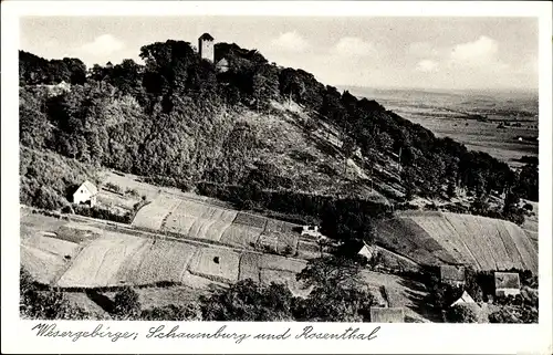 Ak Schaumburg Rinteln an der Weser, Schloss Schaumburg, Burg, Rosenthal