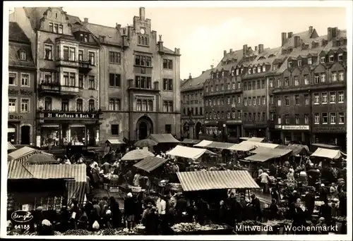 Ak Mittweida in Sachsen, Wochenmarkt