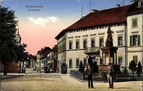 Ak Germersheim am Rhein, Hauptstraße, Denkmal