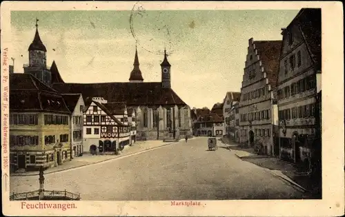 Ak Feuchtwangen in Mittelfranken, Marktplatz