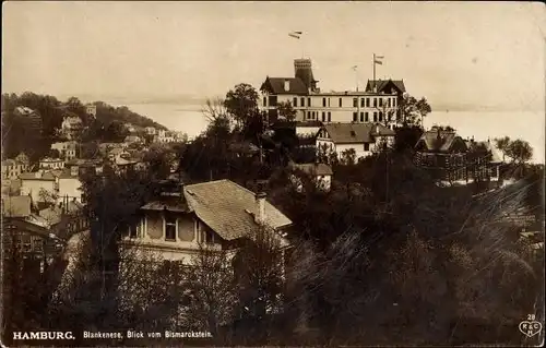 Ak Hamburg Altona Blankenese, Blick vom Bismarckstein