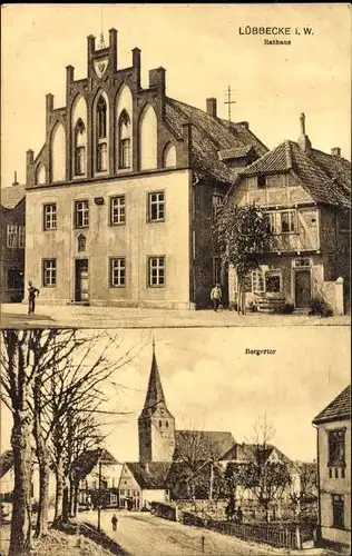 Ak Lübbecke in Westfalen, Rathaus, Bergertor