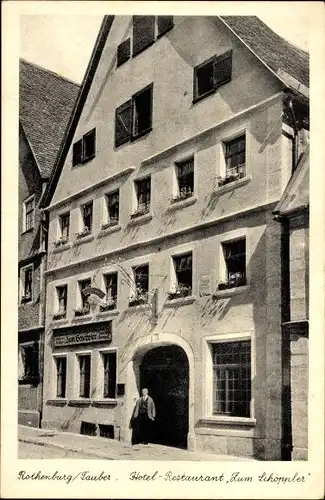 Ak Rothenburg ob der Tauber Mittelfranken, Hotel Zum Schöppler