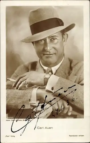 Ak Schauspieler Carl Auen, Portrait, Autogramm