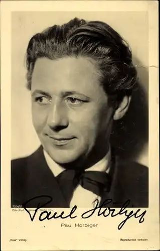 Ak Schauspieler Paul Hörbiger, Portrait, Ross Verlag Nr. 7335/1, Autogramm