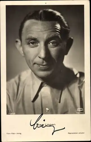 Ak Schauspieler Theo Lingen, Portrait, Autogramm