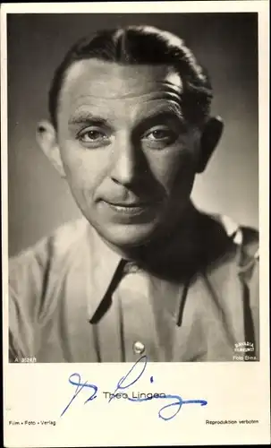 Ak Schauspieler Theo Lingen, Portrait, Autogramm