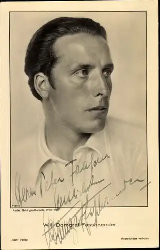 Ak Opernsänger Willi Domgraf-Fassbaender, Portrait, Autogramm