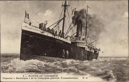 Ak Paquebot Martinique, CGT, French Line