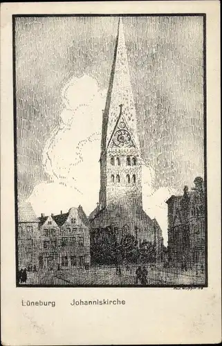 Künstler Ak Blossfeld, K., Lüneburg in Niedersachsen, Johanniskirche