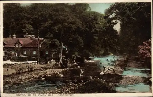 Ak Rostrevor County Down Irland, Entrance to Fairy Glen