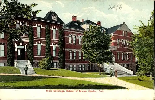 Ak Golden Colorado USA, School of Mines, Hauptgebäude