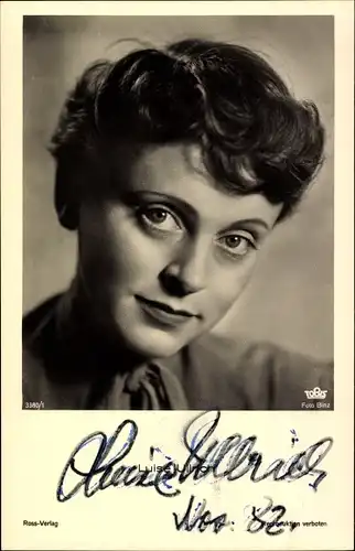 Ak Schauspielerin Luise Ullrich, Portrait, Autogramm