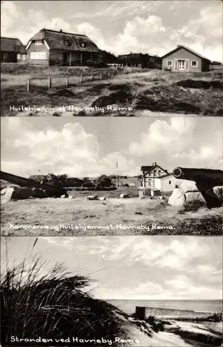 Ak Insel Rømø Römö Dänemark, Panorama, Strand, Dorfpartie