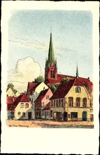 Künstler Ak Petersen, Chr. Tom, Dänemark, Kirche