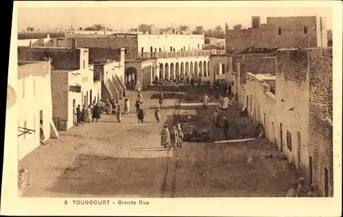 Ak Touggourt Algerien, Grande Rue