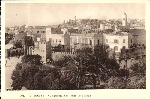 Ak Sousse Tunesien, Gesamtansicht und Porte de France