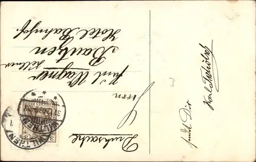 Ak Glückwunsch Neujahr 1909, Rosen