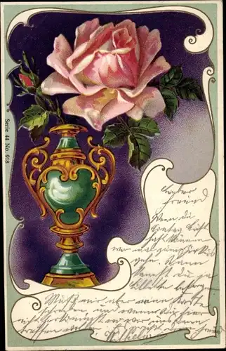 Litho Rose in der Blumenvase