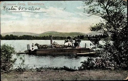 Ak Windermere Cumbria England, Bowness Ferry