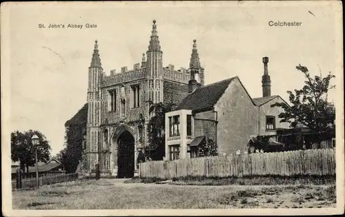 Ak Colchester England, St. Johns Abbey Gate
