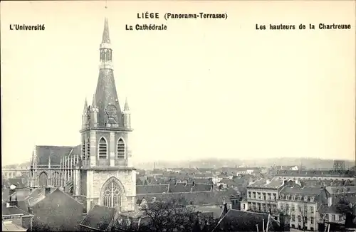 Ak Lüttich Lüttich Wallonien, Universität, Kathedrale, Panoramaterrasse