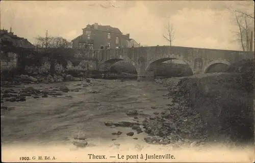 Ak Theux Wallonia Lüttich, Pont a Juslenville