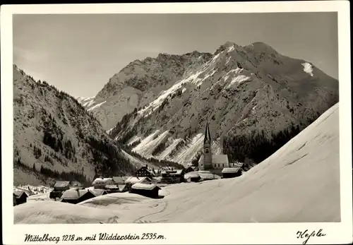 Ak Mittelberg Vorarlberg, Großer Widderstein, Winter