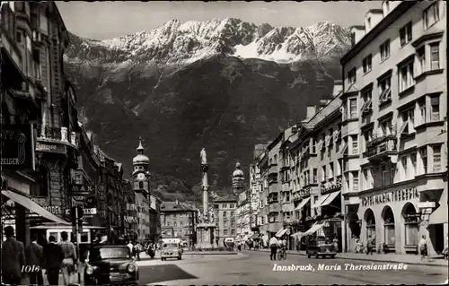 Ak Innsbruck in Tirol, Maria Theresien Straße mit der Nordkette