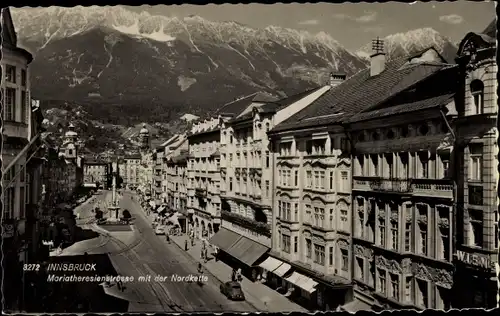 Ak Innsbruck in Tirol, Maria Theresien Straße mit der Nordkette