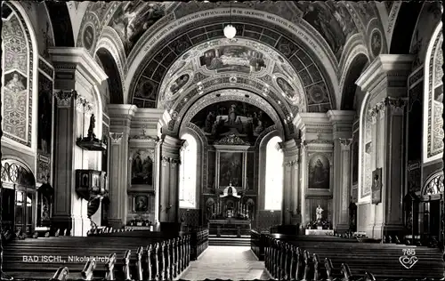 Ak Bad Ischl in Oberösterreich, Inneres der Nikolaikirche