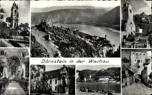 Ak Dürnstein an der Donau Wachau Niederösterreich, Panorama, Kirche, Torbogen