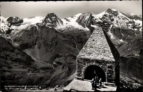 Ak Großglockner in Kärnten, Hochalpenstraße, Gedenkzeichen