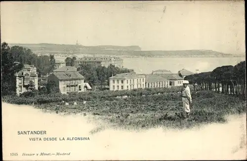 Ak Santander Kantabrien Spanien, Panorama von der Alfonsina aus