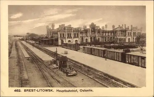 Ak Brest Litowsk Weißrussland, Hauptbahnhof, Ostseite
