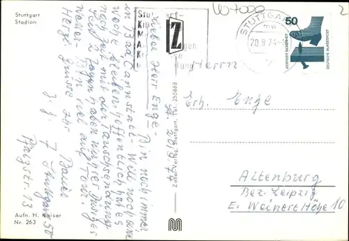 Ak Stuttgart in Baden Württemberg, Neckarstadion, Innenansicht, Fußball